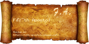 Fáth Apostol névjegykártya